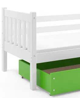 BMS Detská posteľ s úložným priestorom CARINO | 90 x 200 cm Farba: biela / ružová