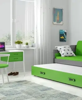 BMS Detská posteľ s prístelkou DAWID | sivá 90 x 200 cm Farba: Biela