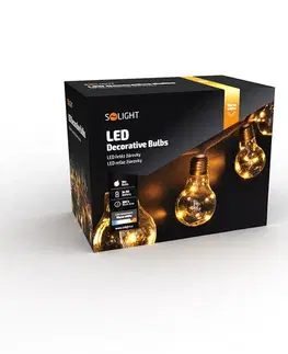 Solight LED dekoratívne žiarovky na prírodnom povraze, 10x žiarovka, 30 LED, 180 cm, časovač, 3x AA