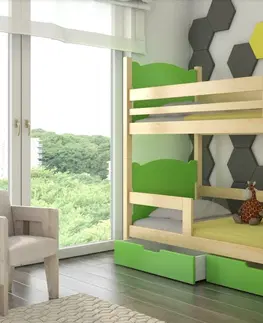 ArtAdrk Detská poschodová posteľ MARABA Farba: borovica / oranžová