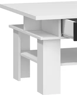 ARTBm Konferenčný stolík SOLO | SOL 03 Farba: Biela / čierny lesk