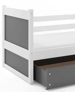 BMS Detská posteľ RICO 1 | biela 80 x 190 cm Farba: Sivá