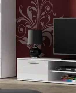 ArtCam TV stolík SOHO 180 cm Farba: Biela/sivý lesk