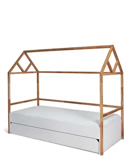 ArtBel Detská posteľ s prístelkou LOTTA domček | 90 x 200 cm Farba: Sivá