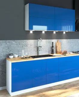 ArtExt Kuchynská skrinka vysoká pre vstavanú chladničku FLORENCE lesk | D14DL 60 207 Farba korpusu: Biela