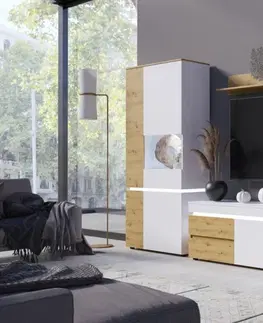 ArtExt TV stolík GRETA F02 Farba: dub artisan / biela alpská
