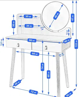 ArtJum Toaletný stolík SCANDI 2 LED | CM-254138