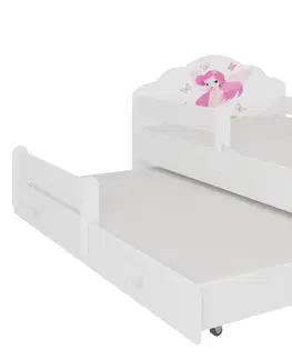 ArtAdrk Detská posteľ CASIMO II | s prístelkou a zábranou Prevedenie: Spiaca princezná