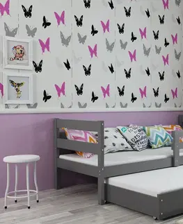 BMS Detská posteľ s prístelkou ERYK 2 | sivá Farba: Sivá / sivá, Rozmer.: 190 x 80 cm