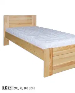 Drewmax Jednolôžková posteľ - masív LK121 | 80 cm borovica Morenie: Gray