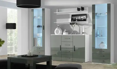 ArtCam Obývacia stena SOHO 3 Farba: Biela/sivý lesk