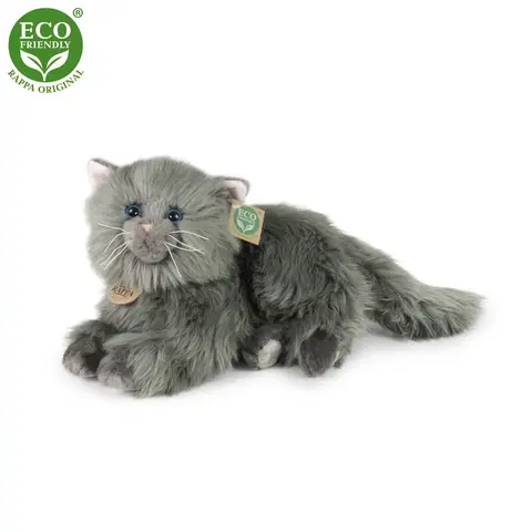 RAPPA - Plyšová perzská mačka sivá ležiaci 30 cm ECO-FRIENDLY