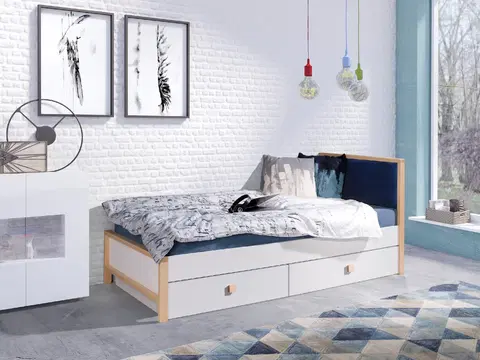 ArtBed Detská posteľ ZARA | 90 x 200 cm Farba: Modré čelo - Quartz 606