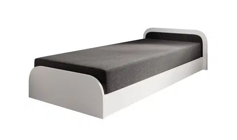 ArtElta Jednolôžková posteľ PARYS biela | 80 x 190 cm Farba: Pravá / Sawana 05