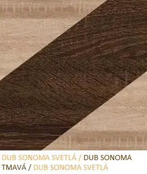 ARTBm Skriňa NOTTI  | 01 Farba: Dub sonoma svetlá / dub sonoma tmavá / dub sonoma svetlá