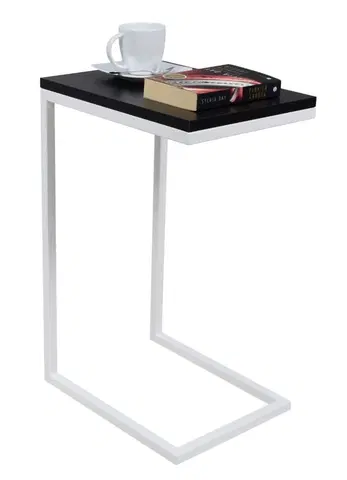 ArtAdrk Príručný stolík SPARK | biele nohy Farba: Čierna