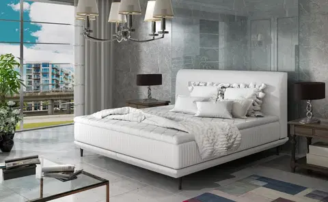 ArtElta Manželská posteľ ASTERIA | 140 x 200 cm Farba: Biela / Soft 17