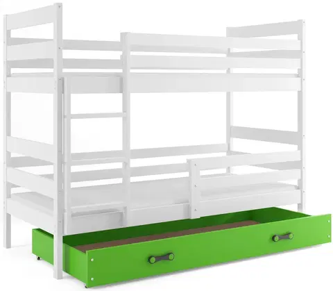 BMS Detská poschodová posteľ ERYK | biela Farba: biela / zelená, Rozmer.: 190 x 80 cm