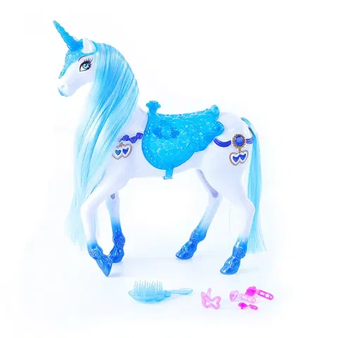 RAPPA - Česací modro-biely kôň so zvukom a svetlom
