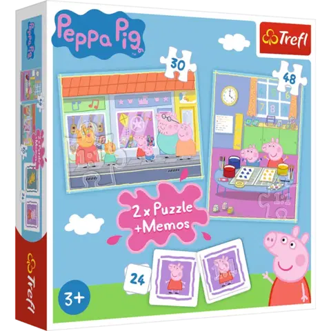 TREFL - Puzzle 2v1 + pexeso - Deň prasiatka Peppy / Pig