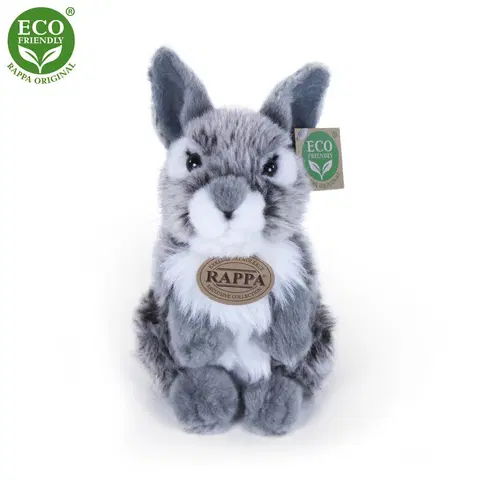 RAPPA - Plyšový zajac šedý sediaci 20 cm ECO-FRIENDLY