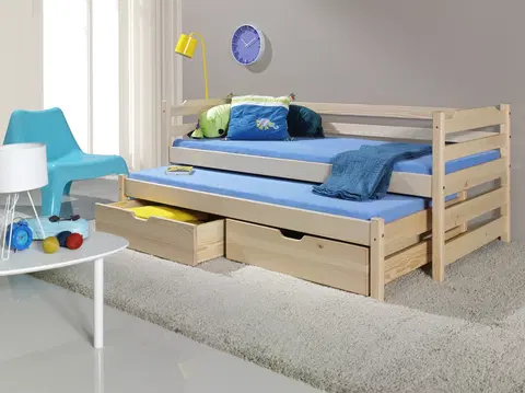 ArtBed Detská posteľ s prístelkou MARCIN Prevedenie: Borovica prírodná