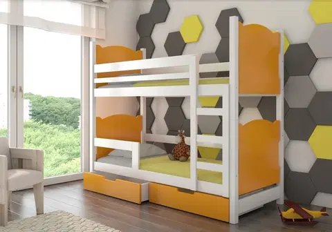 ArtAdrk Detská poschodová posteľ MARABA Farba: Biela / oranžová