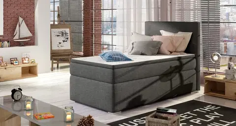 ArtElta Čalúnená jednolôžková posteľ ROCCO | 90 x 200 cm | ľavá Farba: Sawana 05 šedá