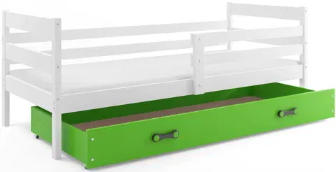 BMS Detská jednolôžková posteľ ERYK | biela Farba: biela / zelená, Rozmer.: 190 x 80 cm