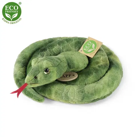 RAPPA - Plyšový had zelený 90 cm ECO-FRIENDLY