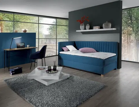 New Design  Čalúnená posteľ NOVO s čelami | ľavá s topperom Rozmer.: 90 x 200 cm