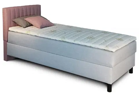 New Design  Čalúnená posteľ NOVO s krátkym čelom | ľavá s topperom Rozmer.: 80 x 200 cm