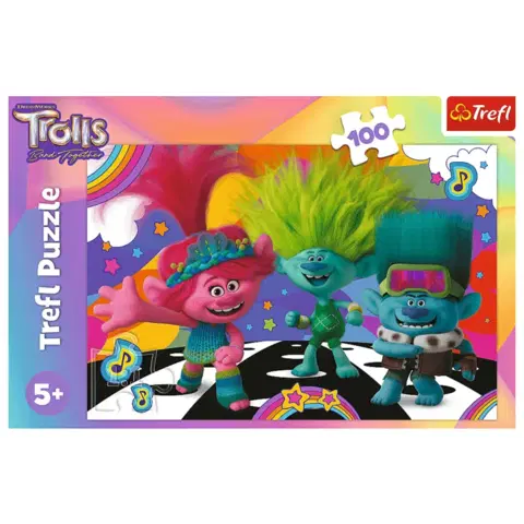 TREFL -  Puzzle 100 dielikov - Zábavní Trollovia / Universal Trolls 3 (2023)