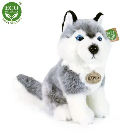 RAPPA - Plyšový pes HUSKY sediaci 30 cm Eco-Friendly