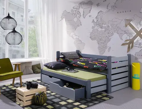 ArtBed Detská posteľ s prístelkou MATEUSZ Prevedenie: Morenie - Farba