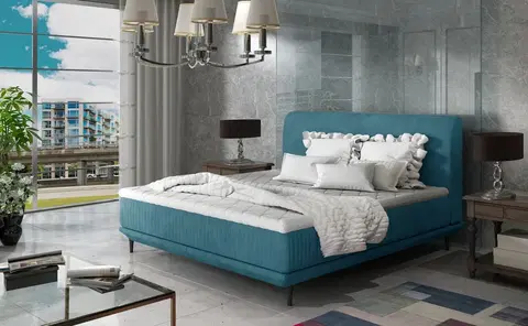 ArtElta Manželská posteľ ASTERIA | 180 x 200 cm Farba: Modrá / Jasmine 85