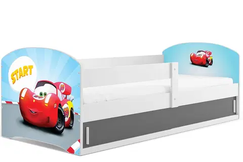 BMS Detská obrázková posteľ LUKI 1 | biela Obrázok: Auto