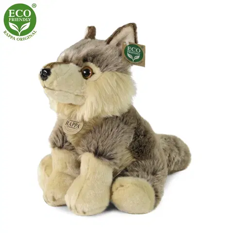 RAPPA - Plyšový vlk sediaci 30 cm ECO-FRIENDLY
