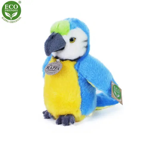 RAPPA - Plyšový papagáj modrý 19 cm ECO-FRIENDLY
