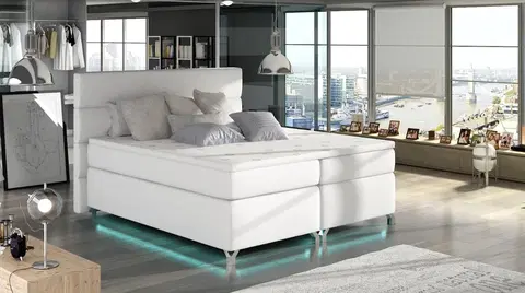 ArtElta Manželská posteľ AMADEO Boxspring s LED osvetlením | 180 x 200 cm Farba: BAO 09 - Soft 17
