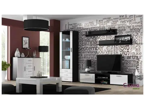 ArtCam Obývacia stena SOHO 2 Farba: čierna/biely lesk
