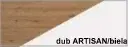 WIP Závesný PC stolík Hanger Farba: Dub ARTISAN/biela lesk