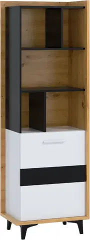 WIP Regál BOX-06 Farba: dub artisan / biela / čierna