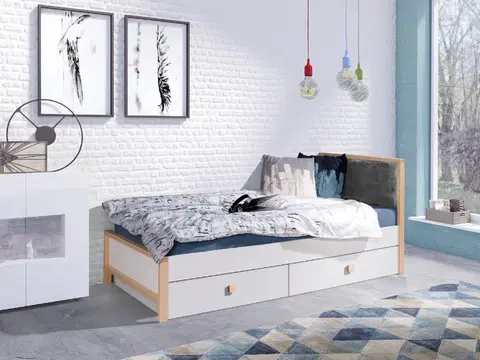 ArtBed Detská posteľ ZARA | 90 x 200 cm Farba: Sivé čelo - Quartz 806