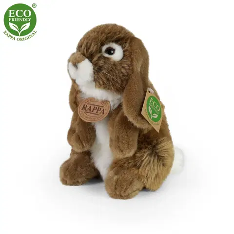 RAPPA - Plyšový králik hnedý stojaci 18 cm ECO-FRIENDLY