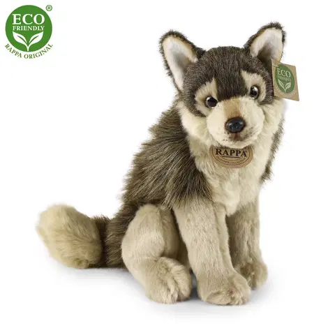 RAPPA - Plyšový vlk sediaci 28 cm ECO-FRIENDLY