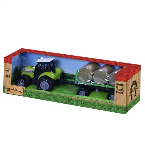 RAPPA - Traktor so zvukom a svetlom s vlečkou a balíkmi slamy