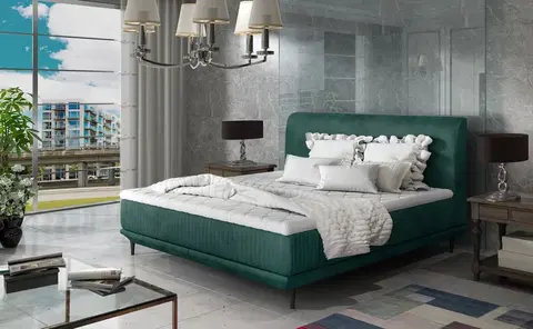 ArtElta Manželská posteľ ASTERIA | 160 x 200 cm Farba: Zelená / Monolith 37