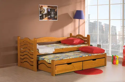 ArtBed Detská posteľ s prístelkou MIKOLAJ Prevedenie: Morenie - Farba
