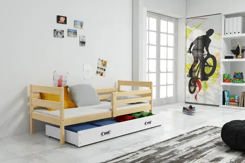 BMS Detská jednolôžková posteľ s úložným priestorom ERYK | borovica Farba: Borovica / biela, Rozmer.: 190 x 80 cm